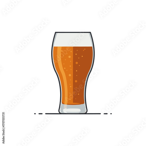 Beer Glass Vector – Flat Minimal Drink Illustration