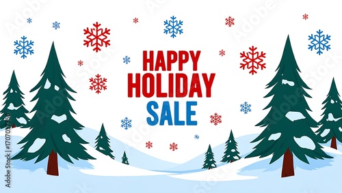Happy Holiday Sale winter season promotion graphic design