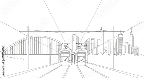 Illustration of abstract with faint sketch lines