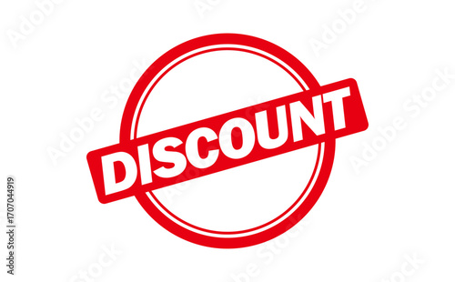 DISCOUNT - Red Rubber Stamp With text DISCOUNT 
