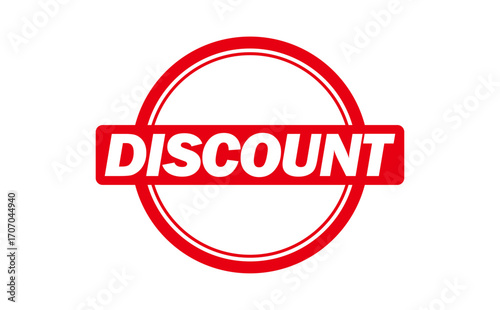 DISCOUNT - Red Rubber Stamp With text DISCOUNT 
