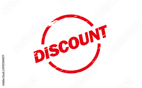 DISCOUNT - Red Rubber Stamp With text DISCOUNT 
