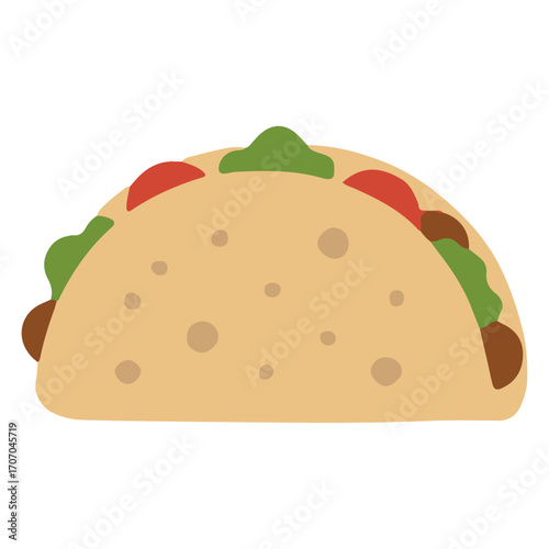 Taco Icon – Mexican Street Food Flat Vector