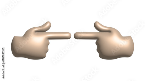 The Shyness Gesture A Digital Render of Two Hands Pointing at Each Other as a sign of shy behavior