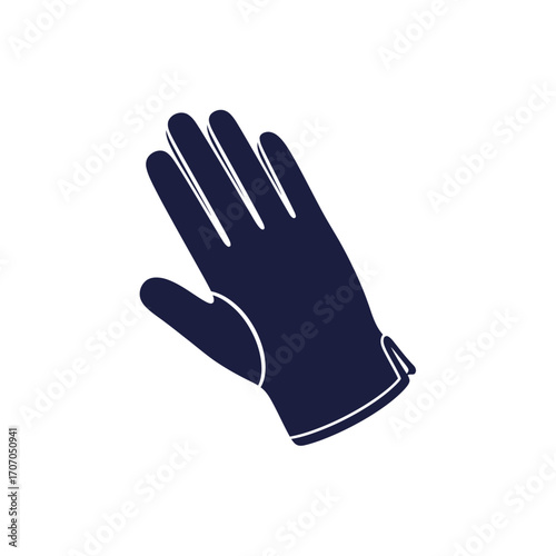 Dark blue glove isolated on white background