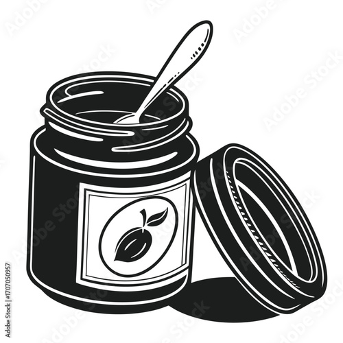 vector illustration of a jar of jam
