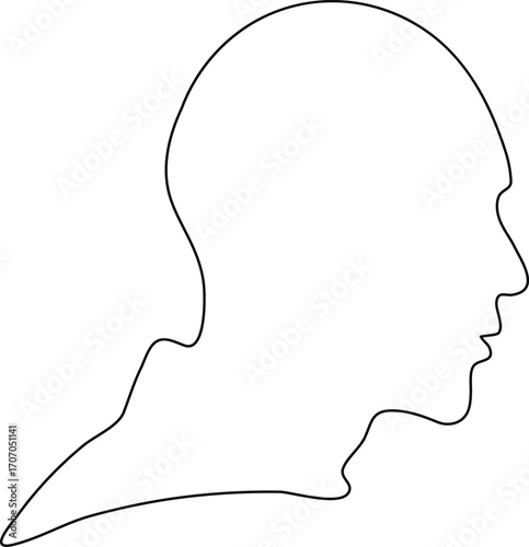 Silhouette of a human head, an illustration of a person's mind, thinking and filled with ideas
