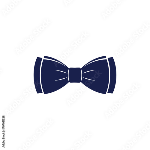 Dark blue bow tie isolated on white background, a classic and elegant accessory for formal wear