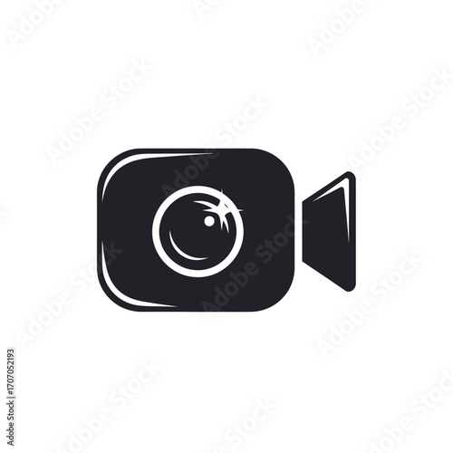 Simple video camera icon, representing recording, filmmaking, and visual content creation