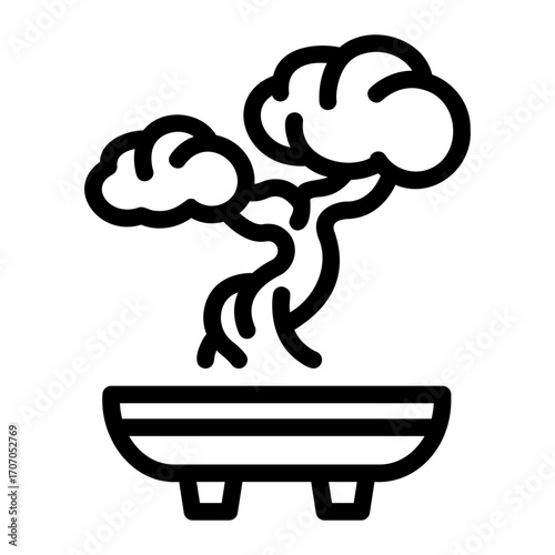 Bonsai Tree Line Icon