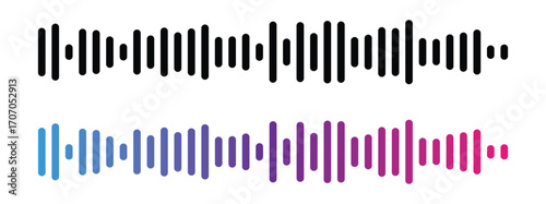 Vibrant Sound Wave Vector Equalizer Illustration. Colorful Abstract Audio Signal Spectrum. Music, Voice, Frequency, Noise, Radio, Podcast, Technology, Digital Visualization Design in eps 10.