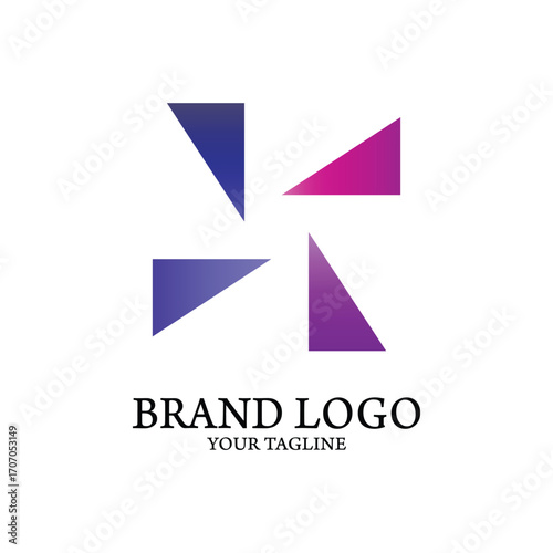Dynamic abstract corporate design featuring gradient geometric shapes, symbolizing innovation and progressive brand identity for modern businesses and technology ventures