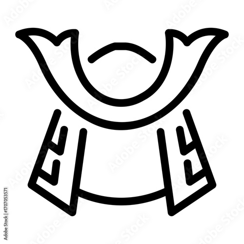 Samurai Helmet Line Icon