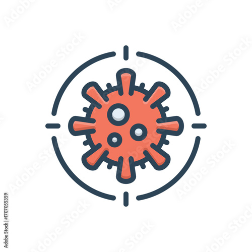 Color illustration icon for detection the virus