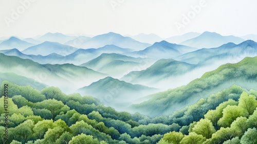 Misty mountain landscape