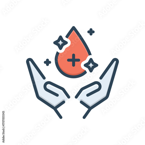 Color illustration icon for hygiene
