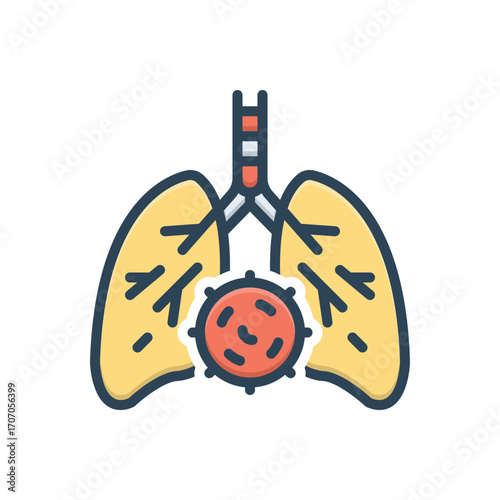 Color illustration icon for pneumonia