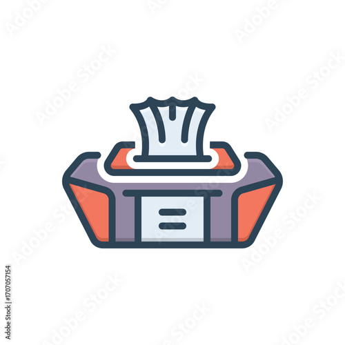 Color illustration icon for tissue