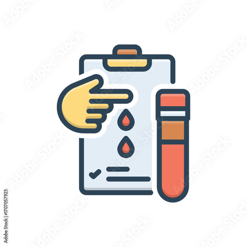 Color illustration icon for blood test