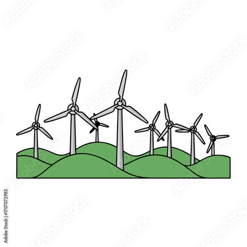 a green funnel pouring brown material into a green machine with an orange substance producing a green and gray product that charges a yellow battery