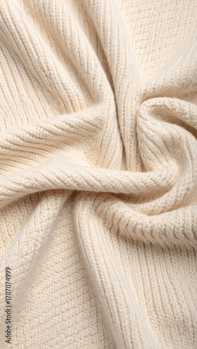 Knitted cream fabric texture