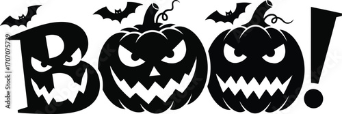 Boo! halloween silhouette vector image