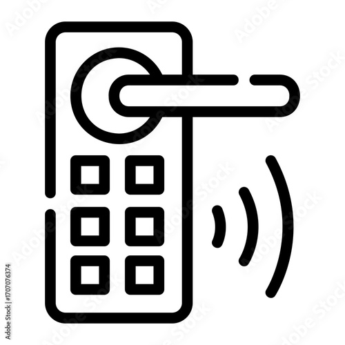 Keypad Lock Line Icon