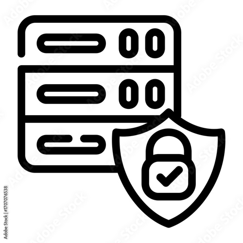 Server Protection Line Icon