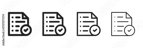 Plan Icon Set With Multiple Line Styles Vector Illustration 
