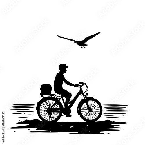 bicycle silhouette vector, bicycle, bike, wheel, isolated, sport, cycle, pedal, transport, white, vintage, illustration, cycling, black, transportation, vehicle, old, retro, vector, ride, mountain, ch
