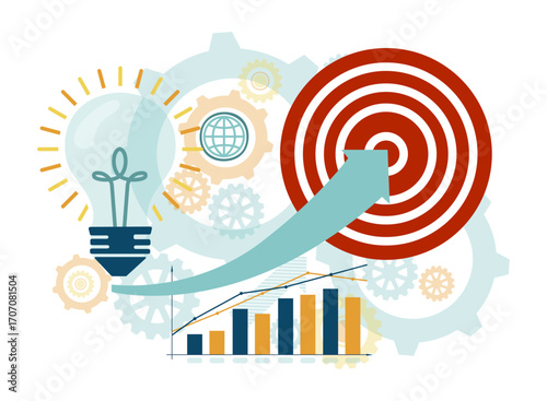 Creative Innovation and Success Target Vector Illustration