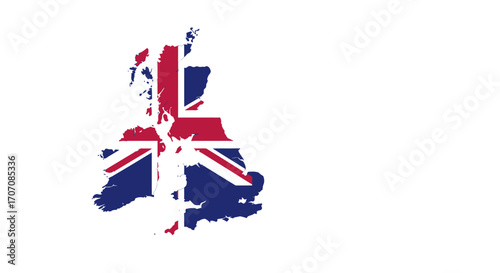 Map of the United Kingdom with Union Jack flag fill