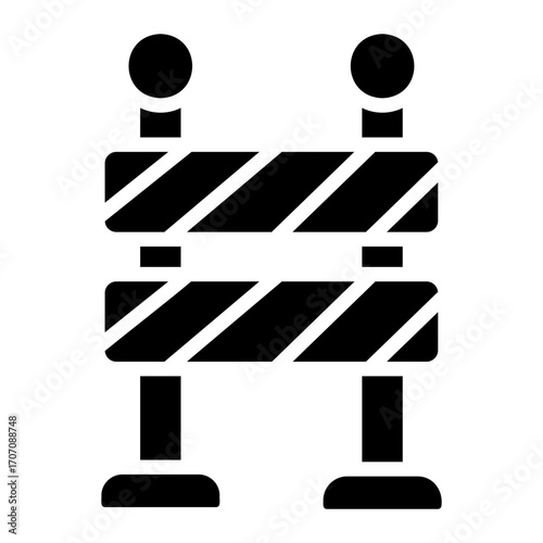 Warning Barrier Solid icon