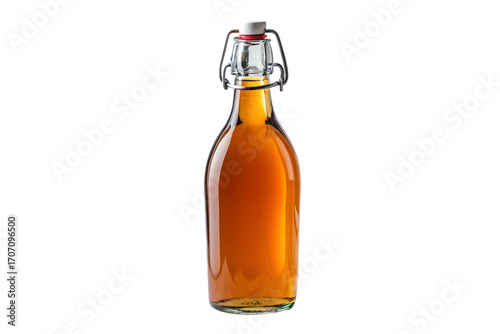 Amber glass bottle with swing top storage solution