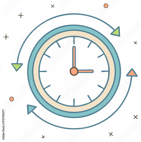 Clock With Arrows Indicating Time Cycle Concept - Deadlines and Scheduling