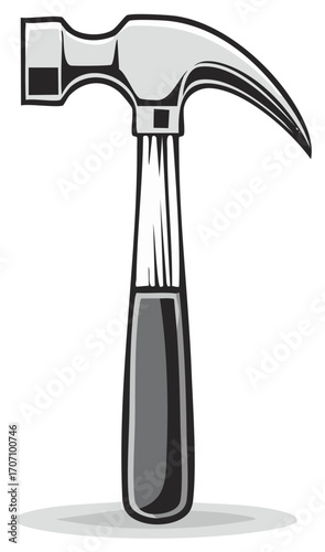 Isolated Claw Hammer Tool Handyman Construction Illustration