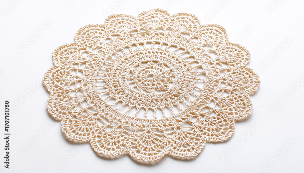 Obraz premium lace doily on white background