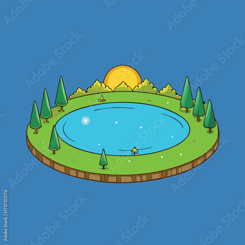 landscape with the sun and the moon