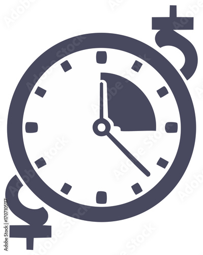 Clock with dollar symbols indicating financial time management and investment growth