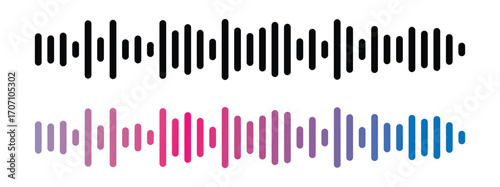 Abstract digital equalizer sound wave vector illustration. Music frequency spectrum analyzer graph. Colorful audio signal visualization on transparent background. Soundwave in eps 10.