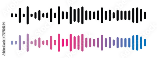 Abstract digital equalizer sound wave vector illustration. Music frequency spectrum analyzer graph. Colorful audio signal visualization on transparent background. Soundwave in eps 10.