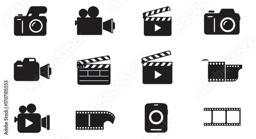 Film and Video Production Icons Set