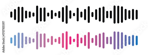 Abstract digital equalizer sound wave vector illustration. Music frequency spectrum analyzer graph. Colorful audio signal visualization on transparent background. Soundwave in eps 10.