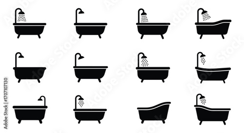 Various Retro Bathtub Styles with Showerheads