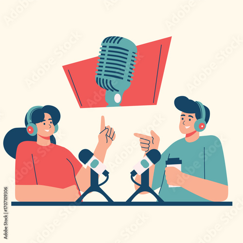 Illustration of an Video and Podcast recording 