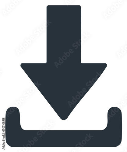 Download Symbol Icon Down Arrow File Transfer Direction Sign Application