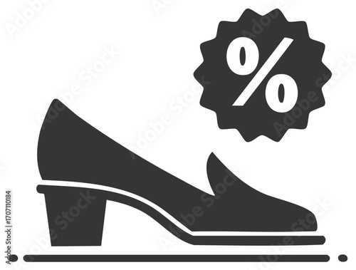 Discount Deal on a Woman's Loafer Shoe Icon Design on Store Sale