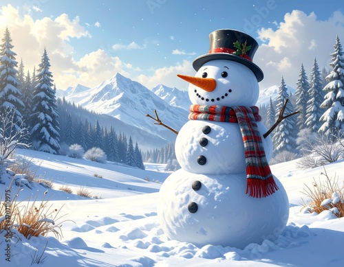 Wallpaper Mural Snowman in snowy landscape Torontodigital.ca