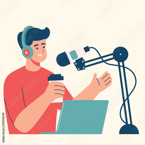 Illustration of an Video and Podcast recording 