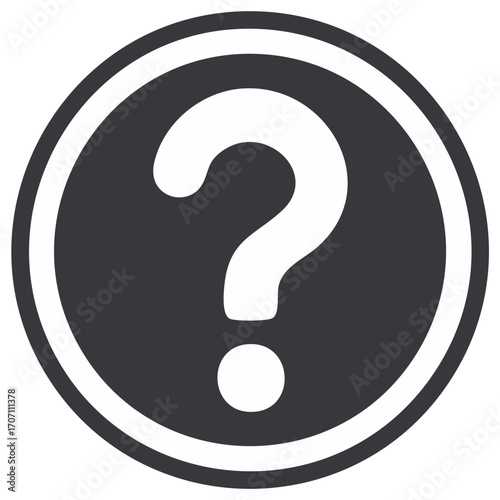 Question mark symbol inside a circular border a common mark for inquiry